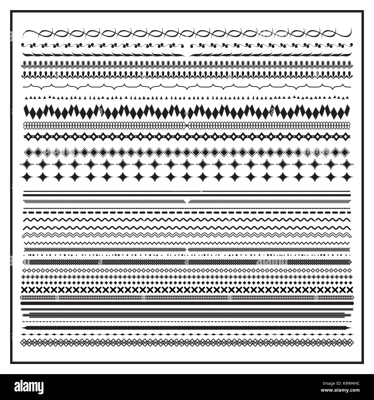 Vintage line border set and design element Stock Photo - Alamy