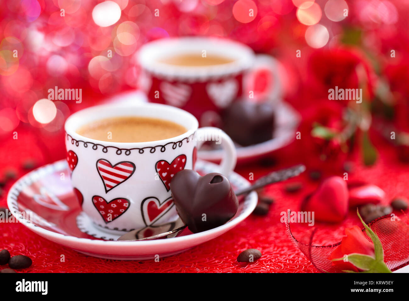 Coffee for Valentineâ€™s day Stock Photo Alamy