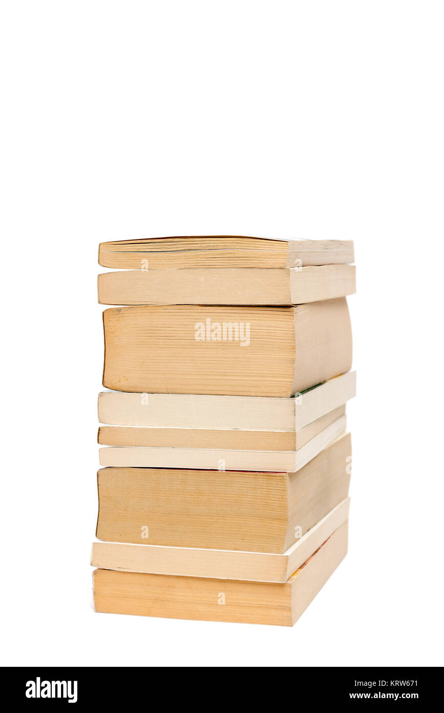 Stack of old paperback books isolated with copyspace Stock Photo Alamy