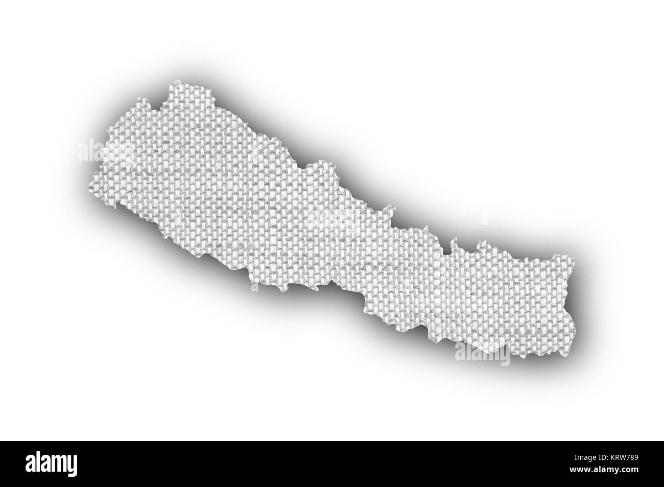 Karte von Nepal auf altem Leinen Stock Photo