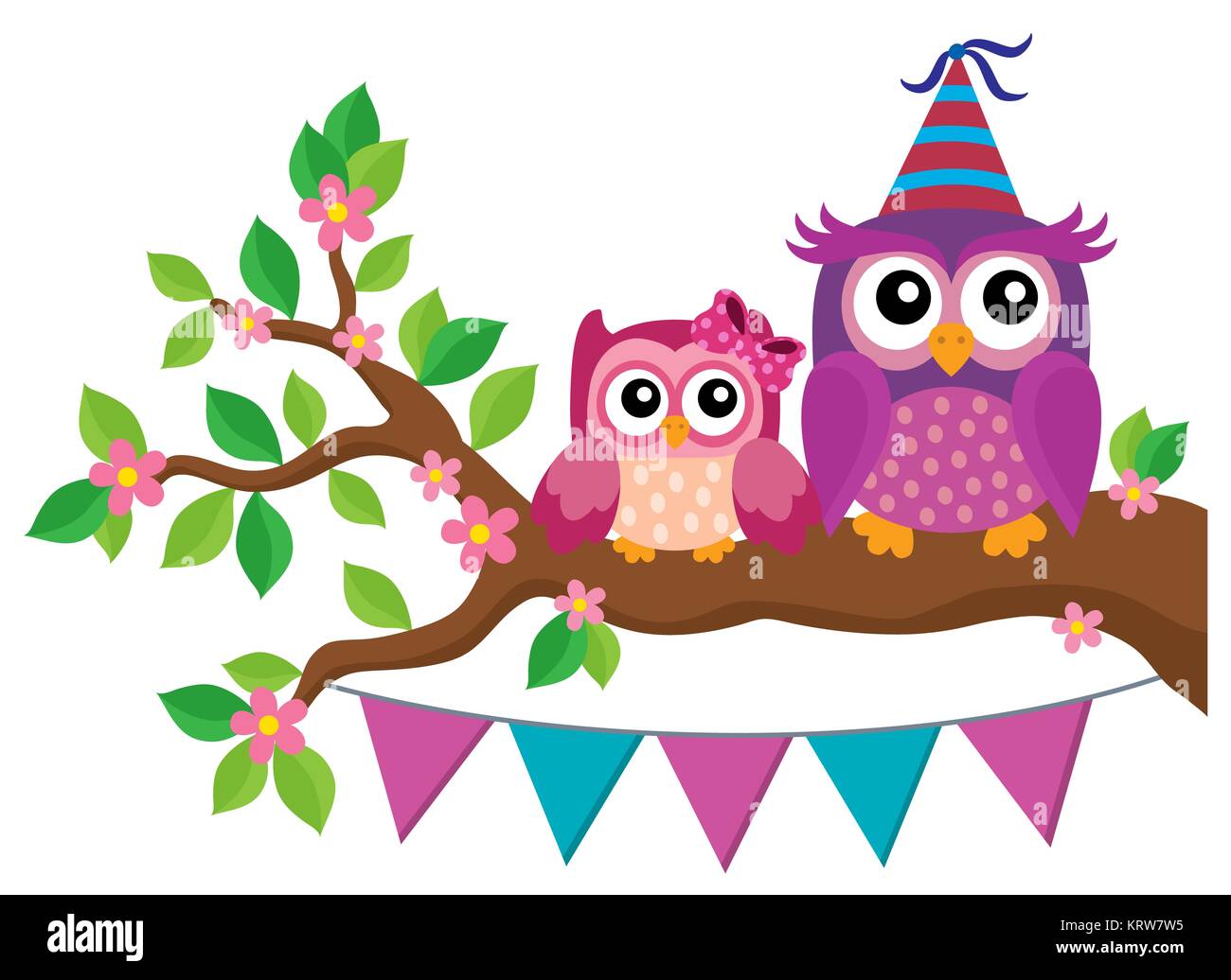 Party Owls Theme Image 2 Stock Photo Alamy