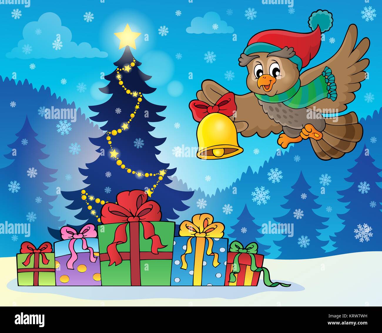 Christmas owl theme image 7 Stock Photo