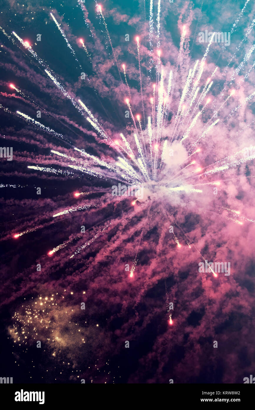 Abstract holiday background with fireworks Stock Photo - Alamy