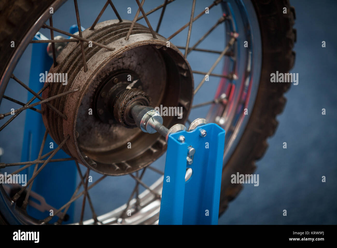 Motorcycle spoke wheel Stock Photo Alamy