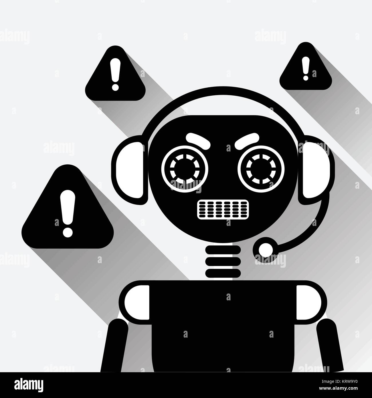 Chatbot Error Icon Concept Black Chat Bot Or Chatterbot Service Of Online Support Technology Stock Vector Image Art Alamy