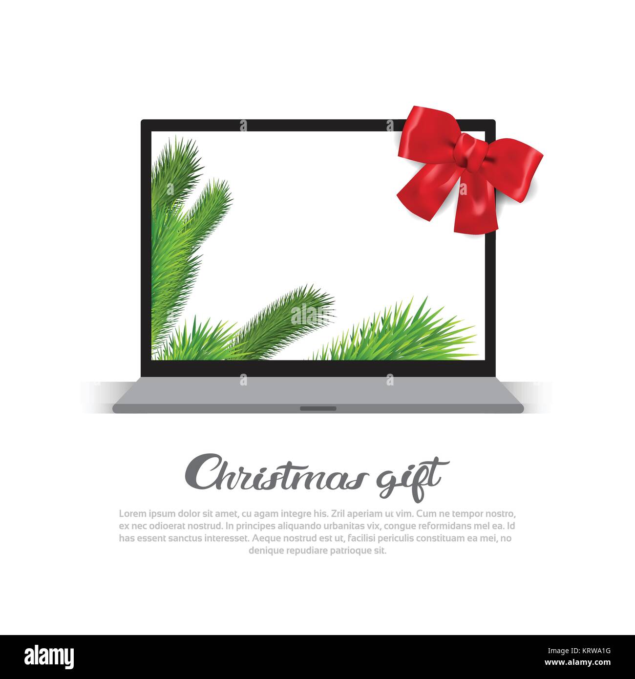 Christmas Gift Poster With Modern Laptop Holday Sale And Discount