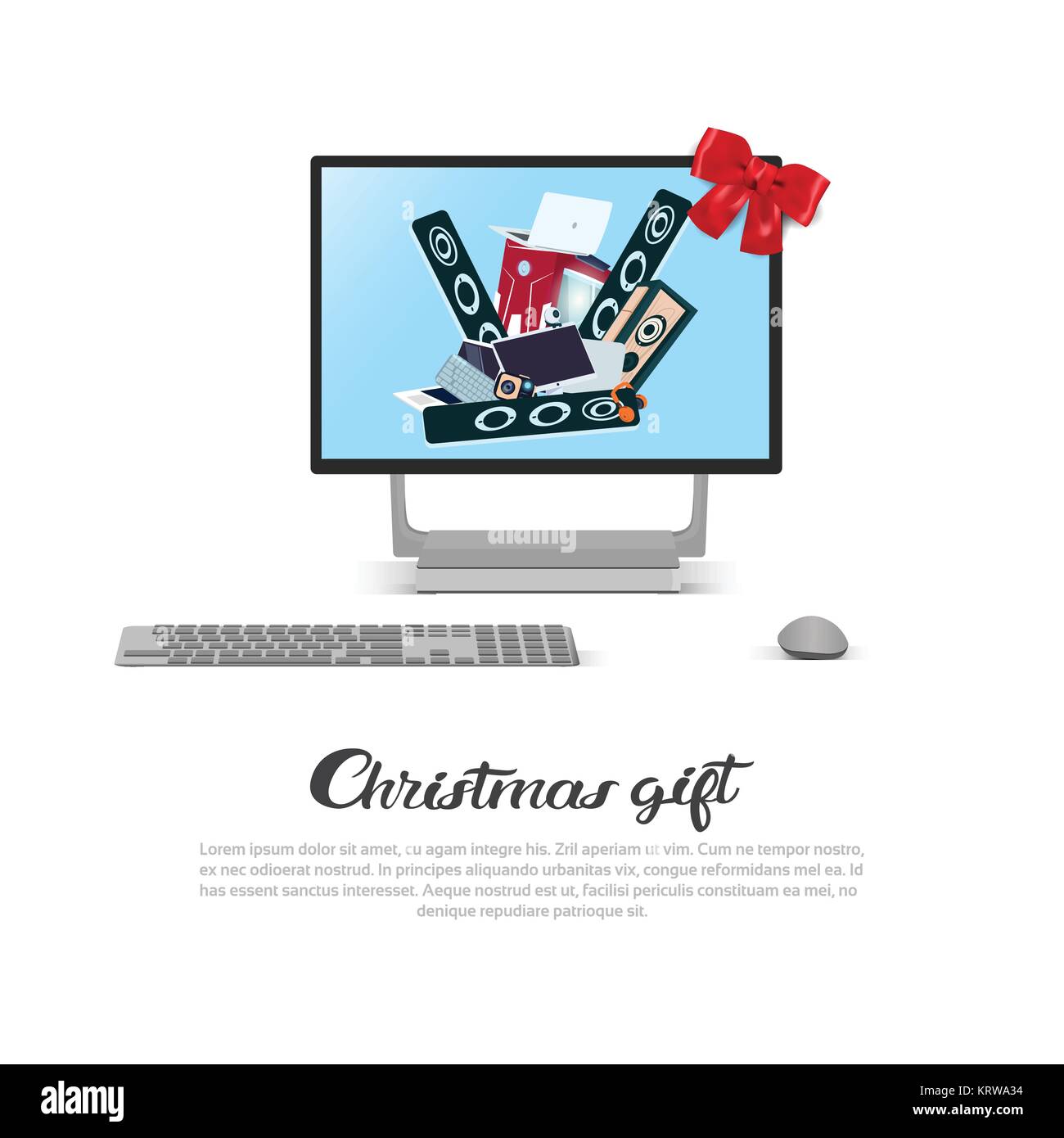 Christmas Gift Template Banner Computer Monitor Discounts On