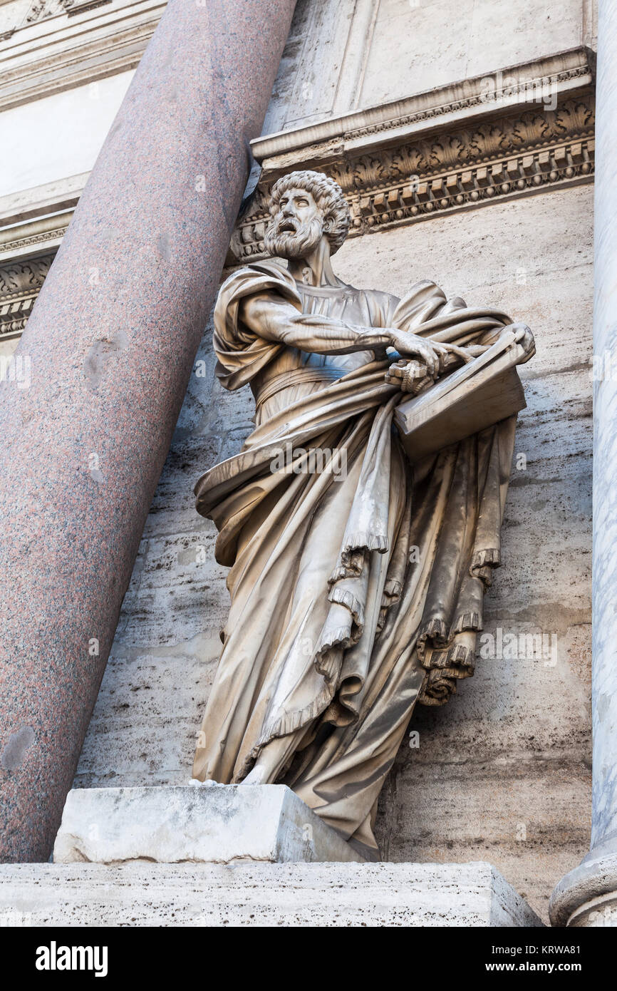 statue of Porta del Popolo in Rome city Stock Photo
