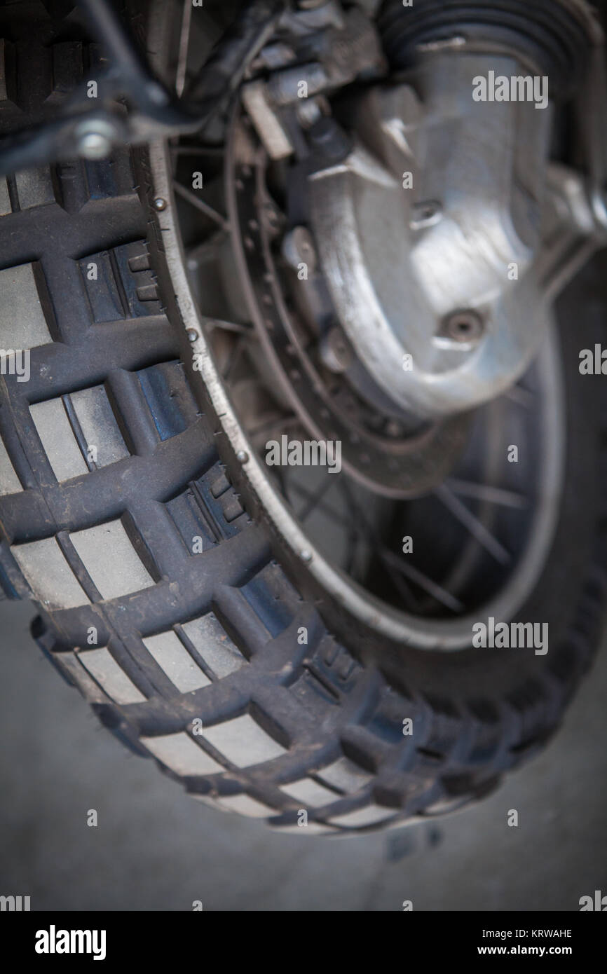 Motorcycle knobby tyre Stock Photo Alamy