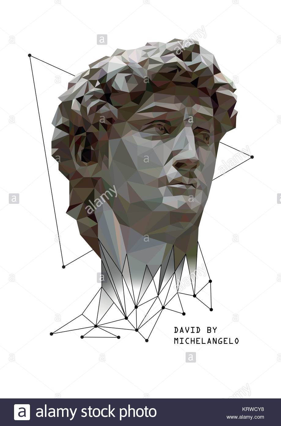 Vector illustration of David by Michelangelo with polygonal elements