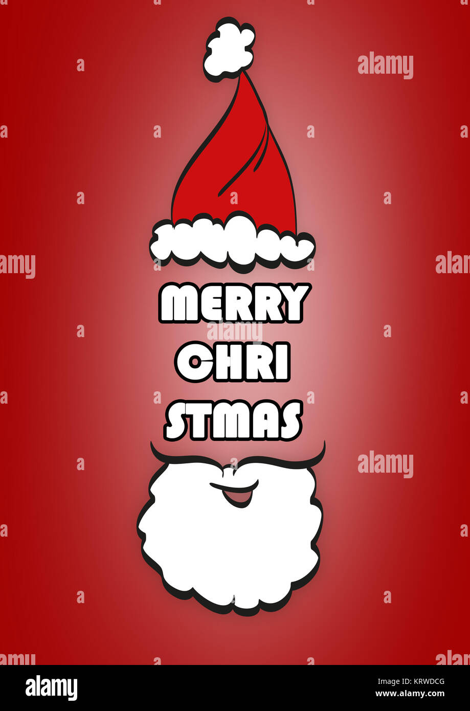 Christmas Typographic Background. Merry Christmas. Santa Stock Photo