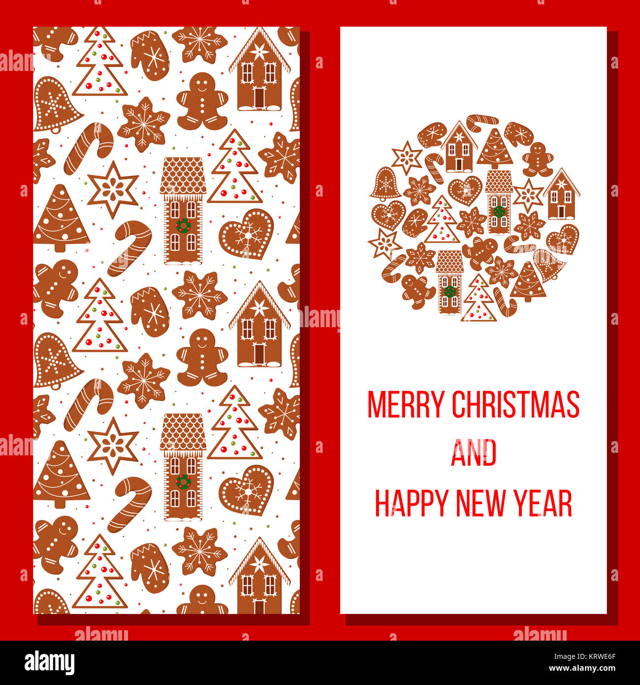 Christmas card. Cozy Xmas gingerbred greetings Stock Photo