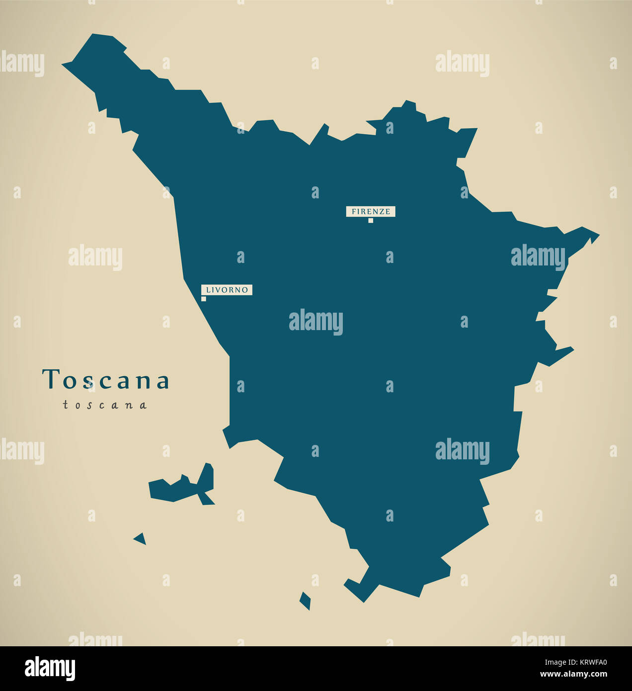 Modern Map - Toscana IT Italy Stock Photo