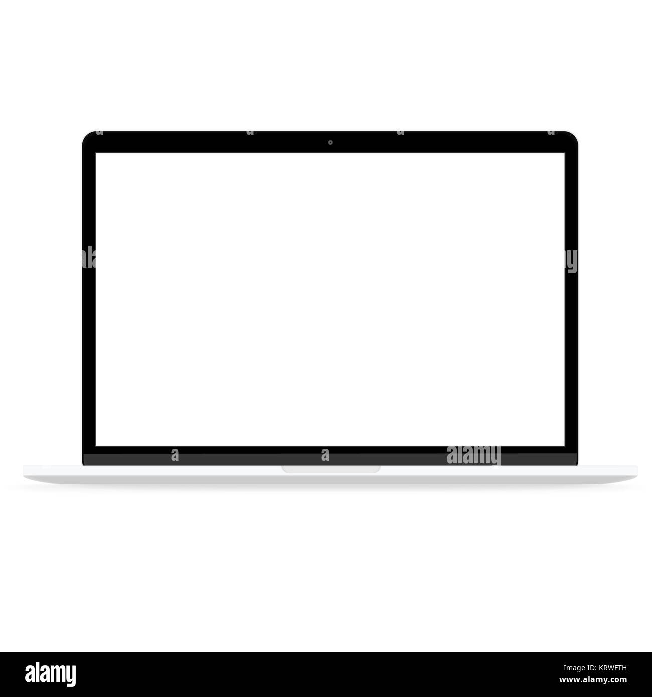 laptop pc drawing flat design blank screen on white background Stock Photo