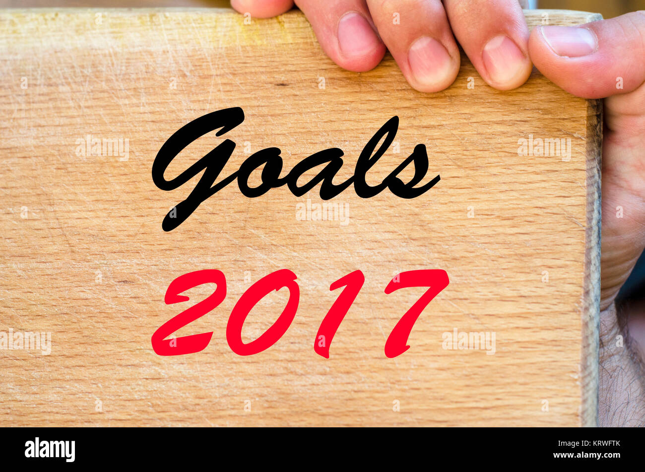 Goals 2017 text concept Stock Photo