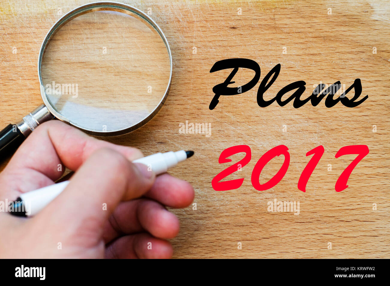 Plans 2017 text concept Stock Photo