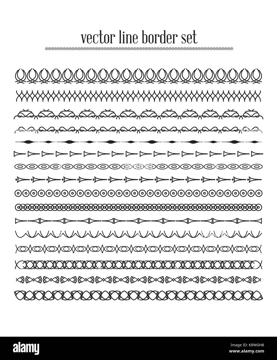 Vector lines, border divides set Stock Photo - Alamy