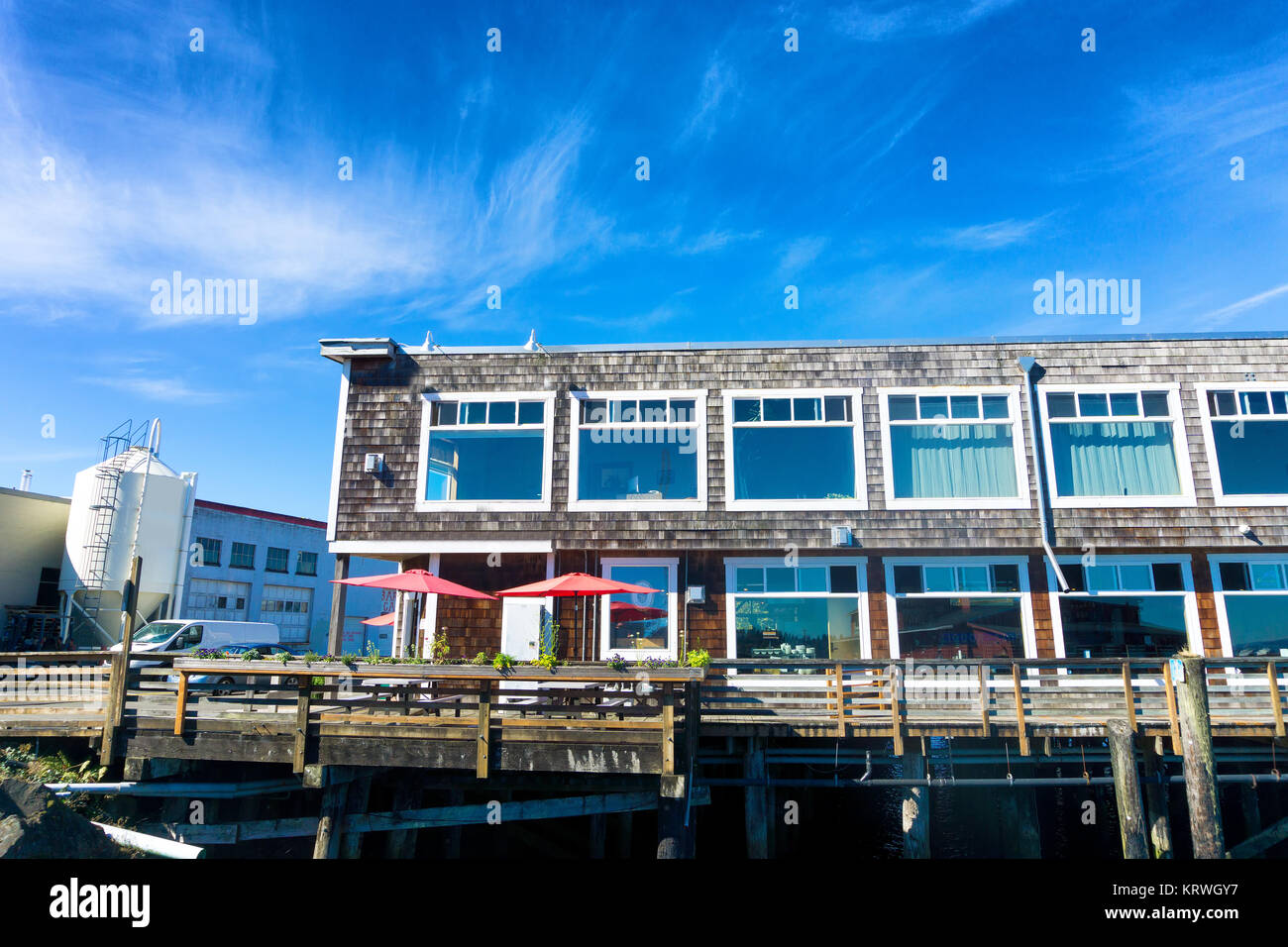 Waterfront building in Astoria, Oregon Stock Photo Alamy