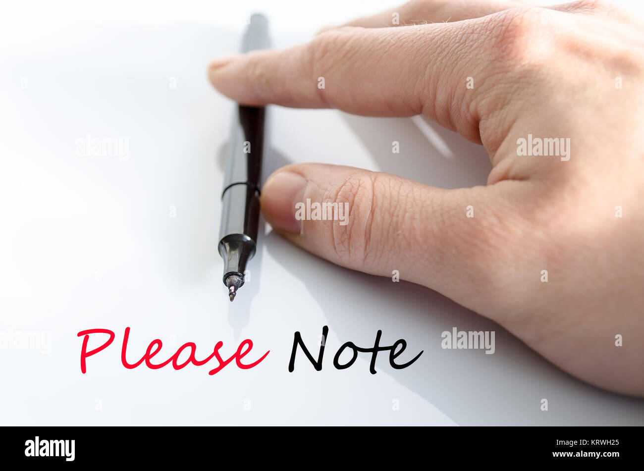 Please note text concept Stock Photo