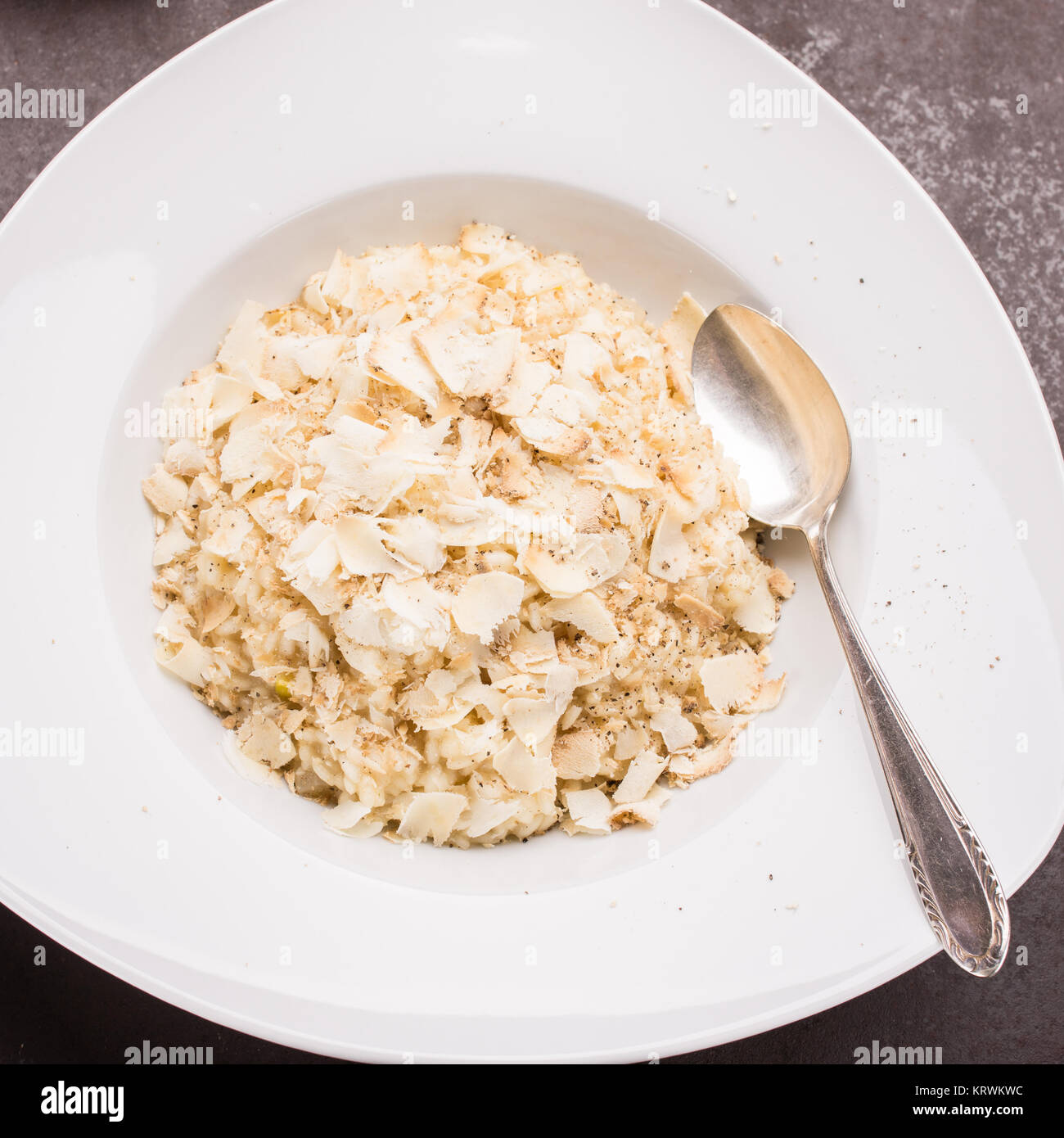vialone nano risotto rice with grated cheese Stock Photo