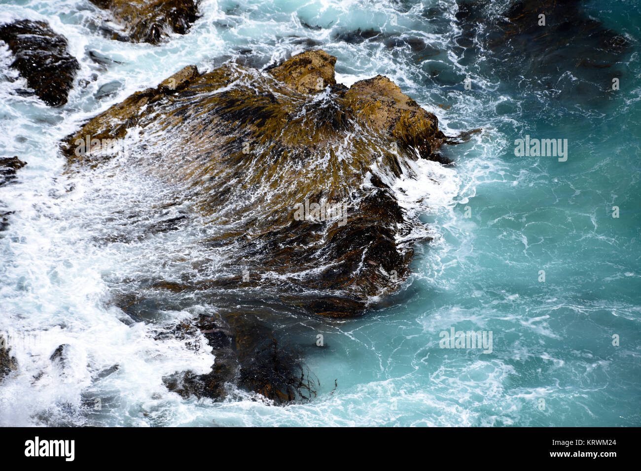 Rocks and water patterns viewed from above at a lighthouse Stock Photo ...