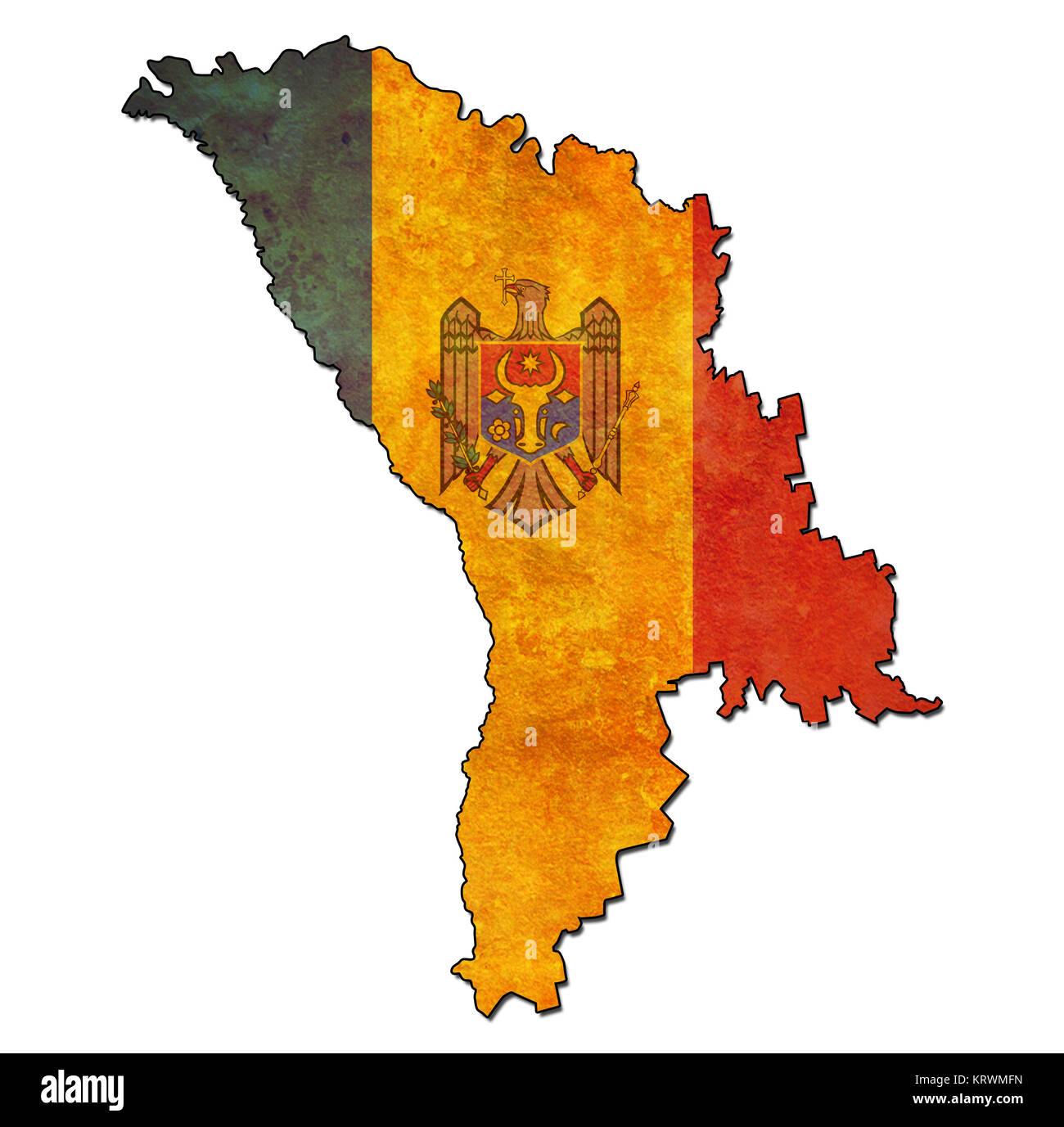 moldova territory with flag Stock Photo