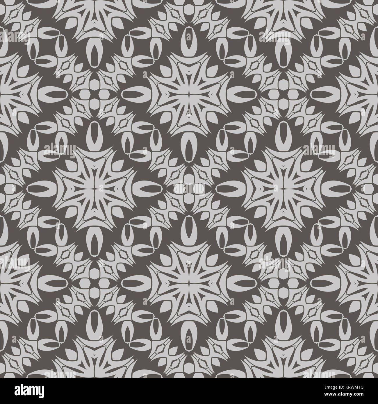 Grey Ornamental Seamless Line Pattern Stock Photo
