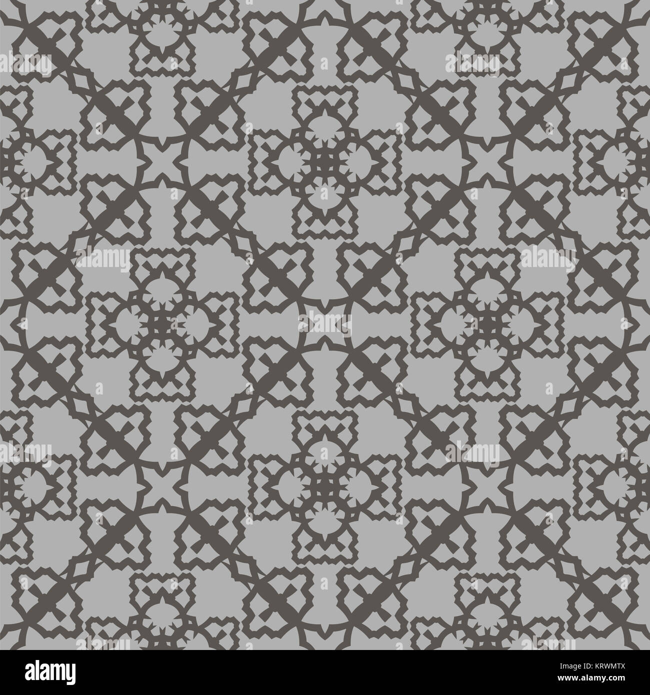 Grey Ornamental Seamless Line Pattern Stock Photo