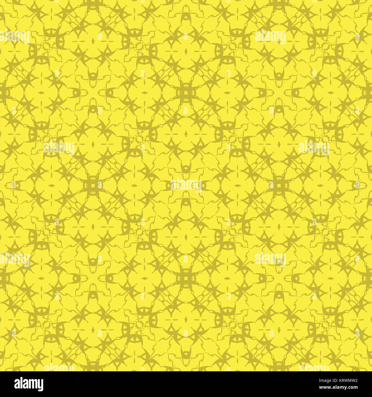 Yellow Ornamental Seamless Line Pattern Stock Photo