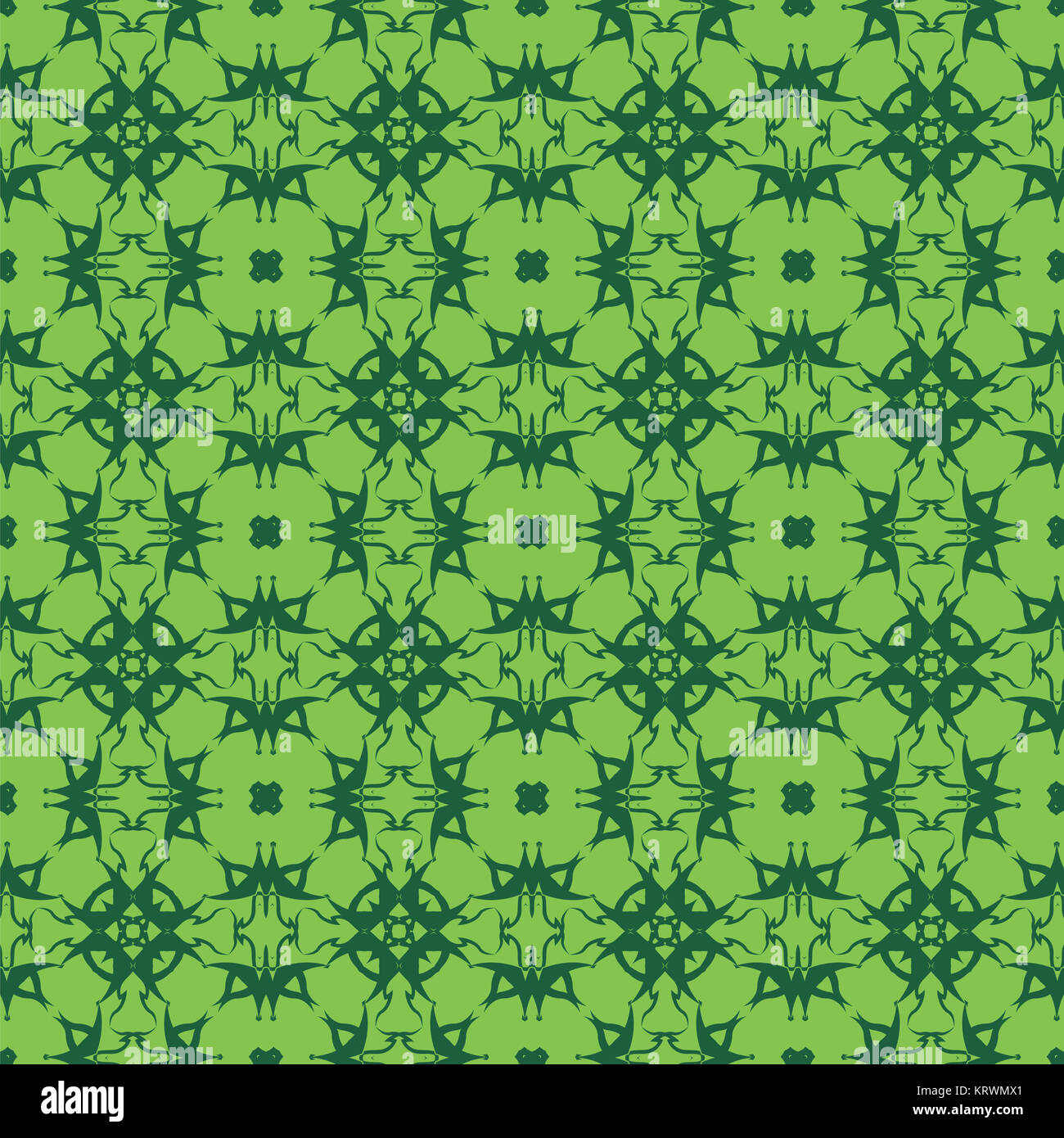 Green Ornamental Seamless Line Pattern Stock Photo