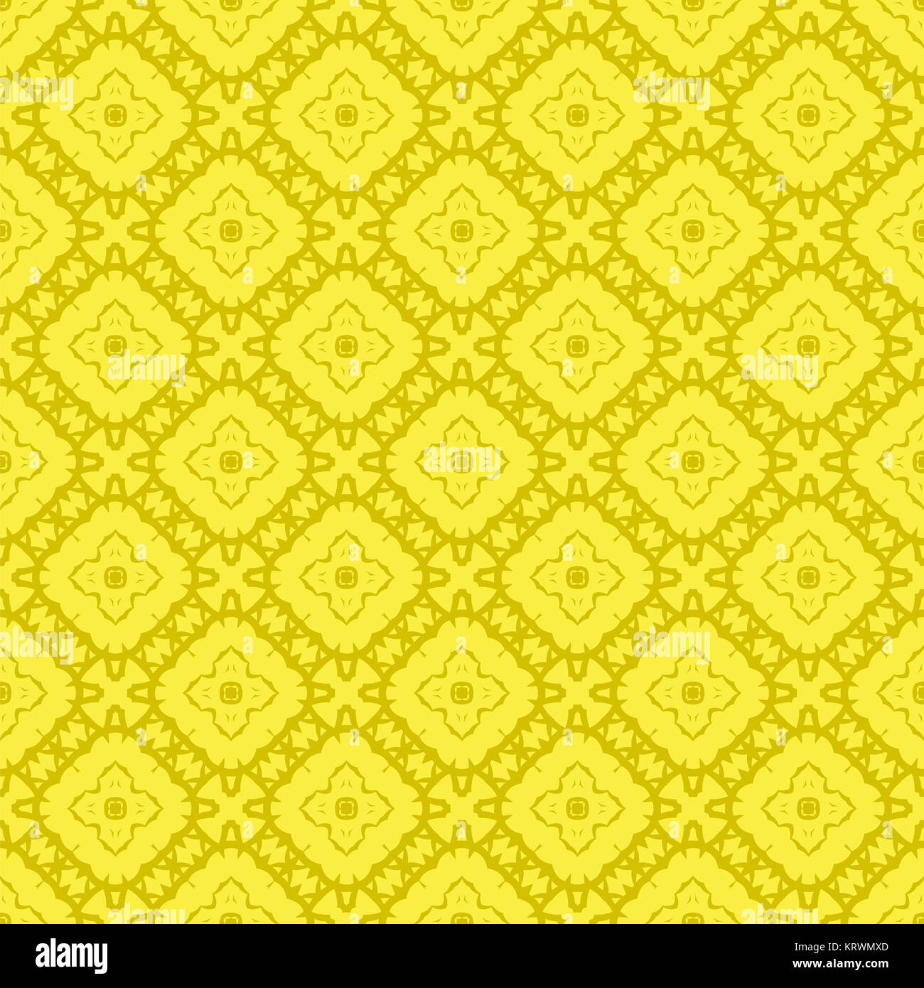 Yellow Ornamental Seamless Line Pattern. Stock Photo