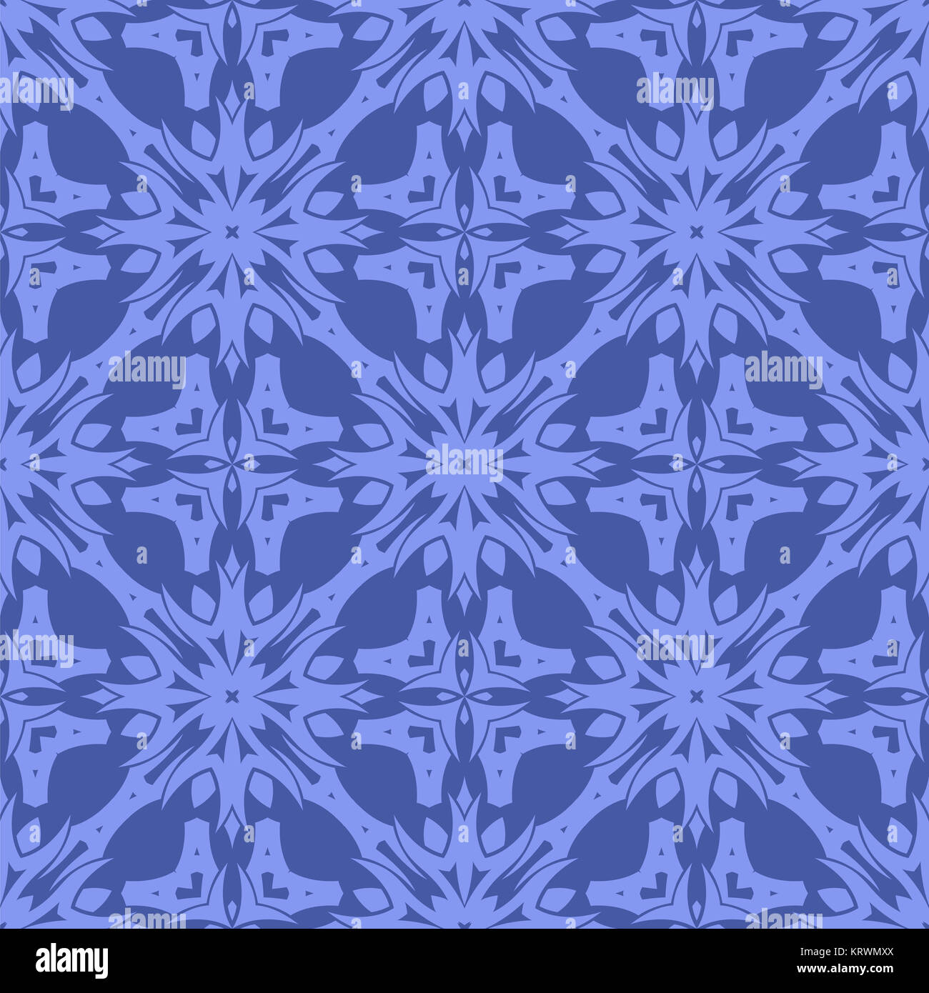 Blue Ornamental Seamless Line Pattern Stock Photo