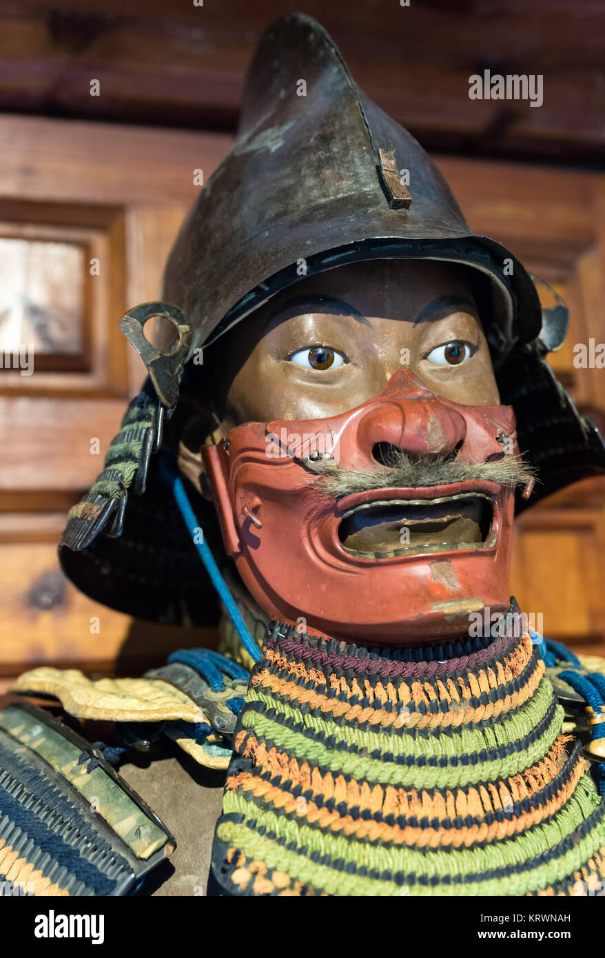 Detail of a Samurai armor on a mannequin. The armor is authentic. Stock Photo