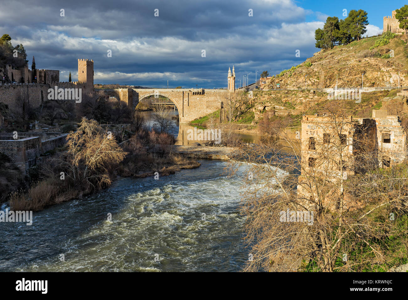 View of the Tagus river in Toledo. Spain. Stock Photo