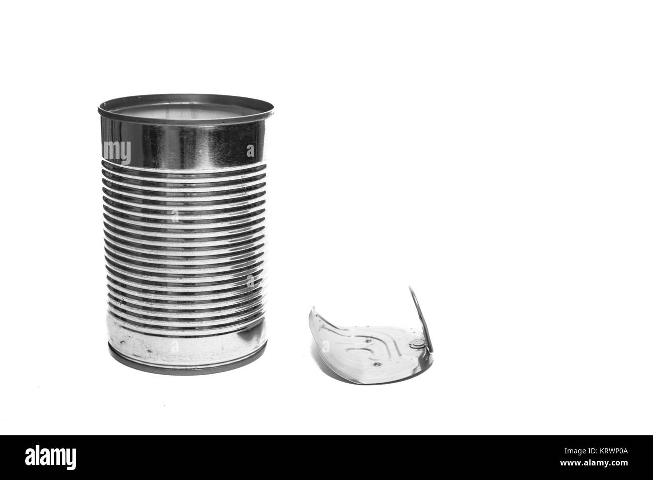 tin open with lid made of sheet metal Stock Photo