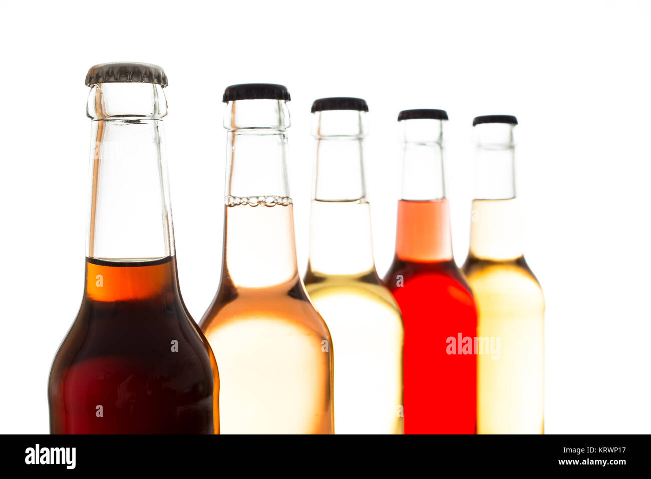 cola and colorful lemonade in bottle Stock Photo