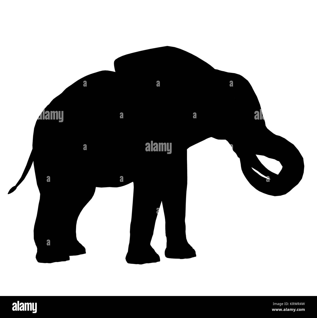 Black elephant art illustration silhouette on a white background Stock ...