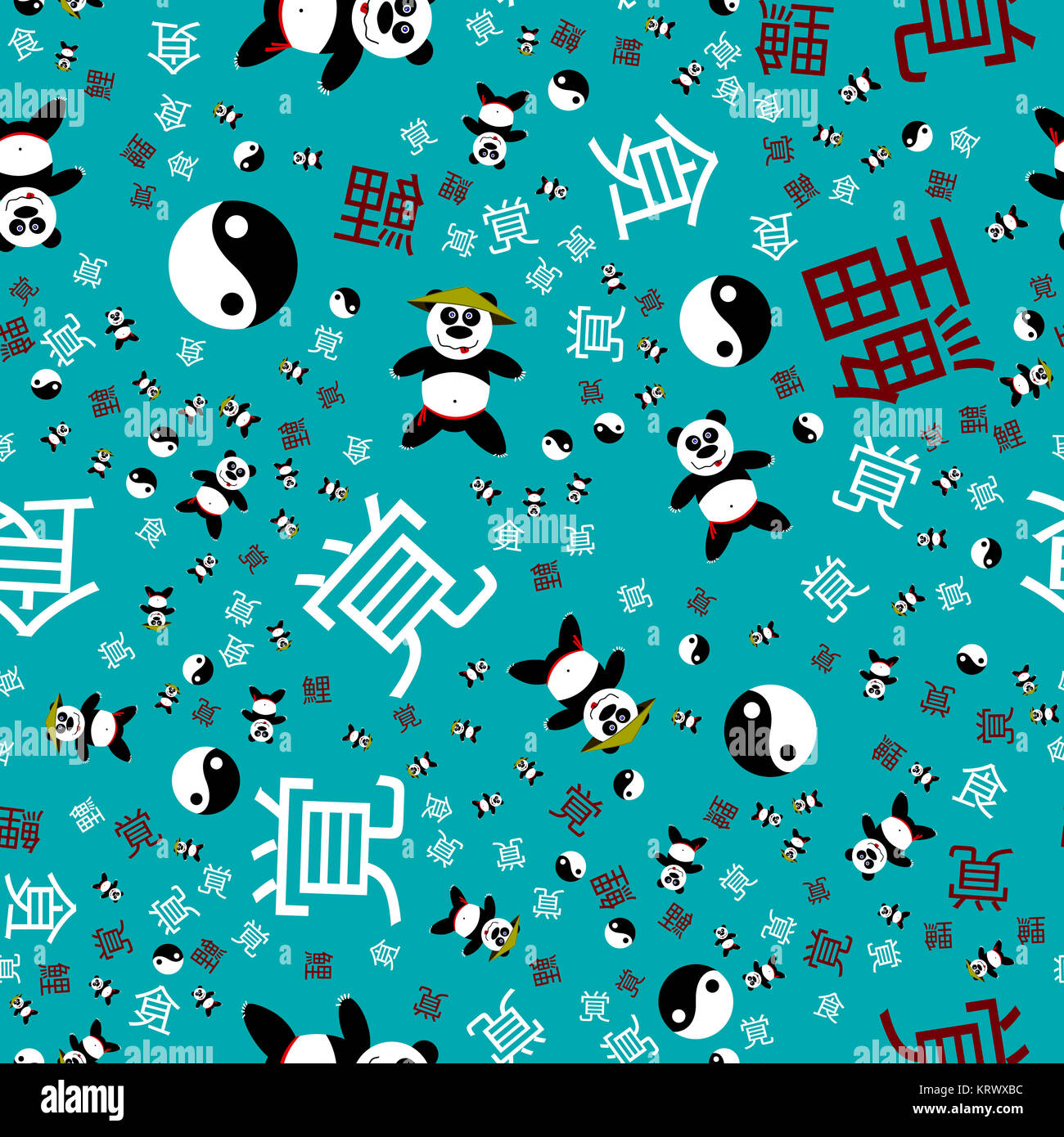 Seamless pattern Panda Stock Photo - Alamy