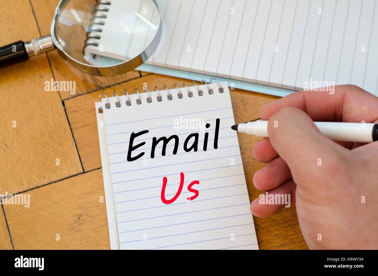Email us concept on notebook Stock Photo - Alamy