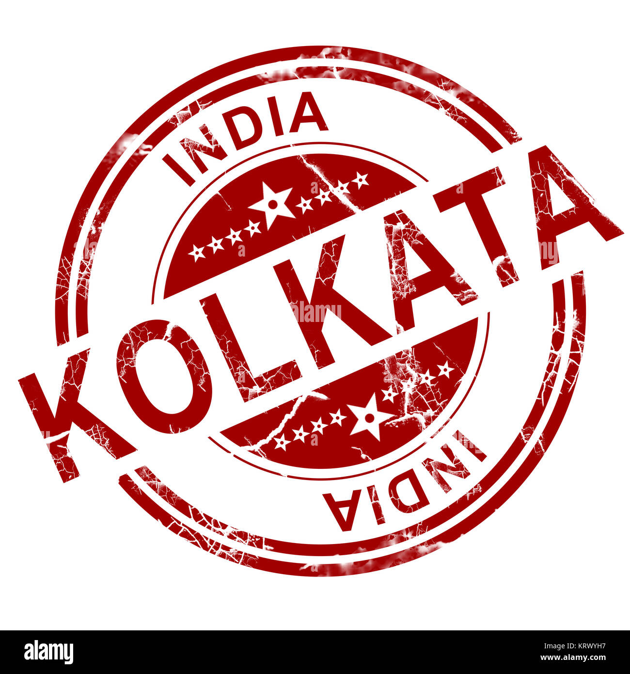 Red Kolkata stamp Stock Photo Alamy
