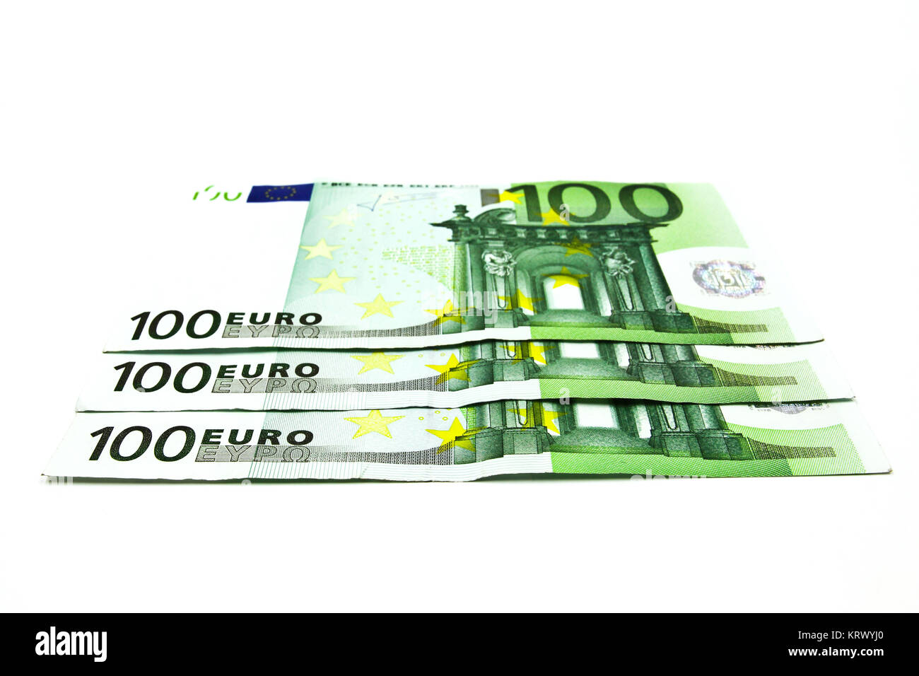 One hundred euro banknote on a white background Stock Photo - Alamy
