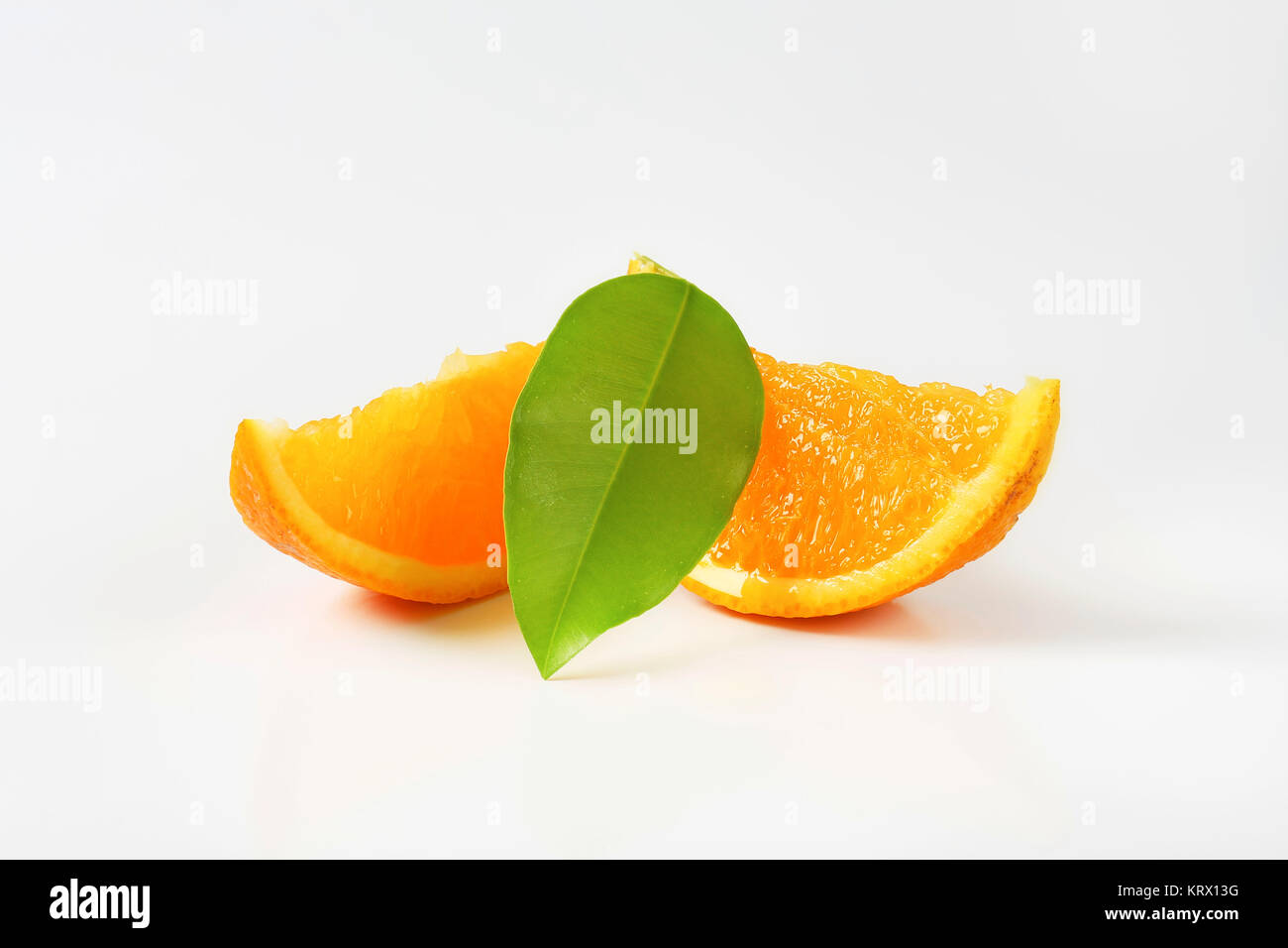 Fresh orange wedges Stock Photo - Alamy