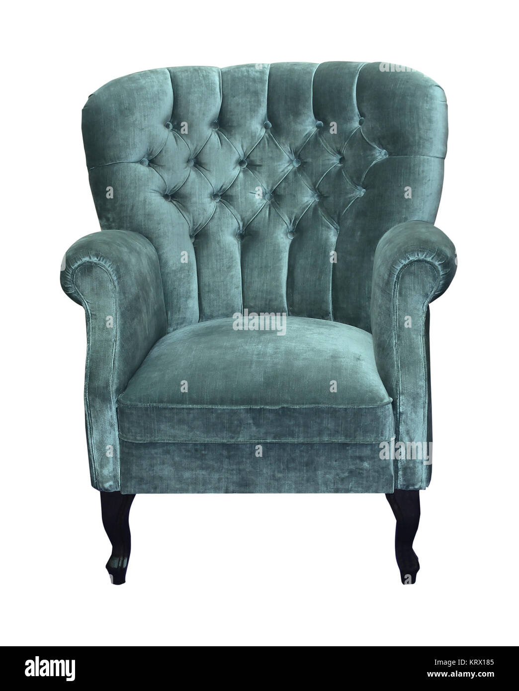 Retro velvet armchair Stock Photo