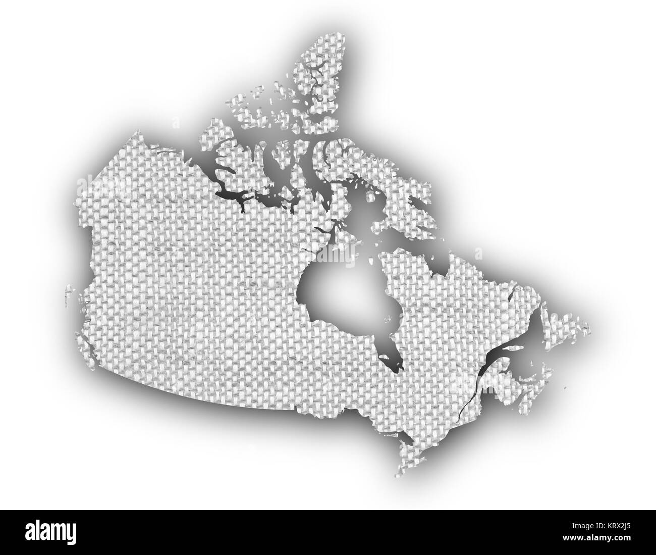 Karte von Kanada auf altem Leinen Stock Photo