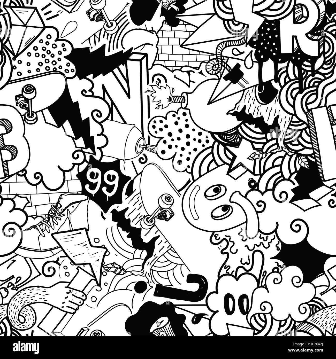 Graffiti colorful seamless pattern Stock Photo - Alamy