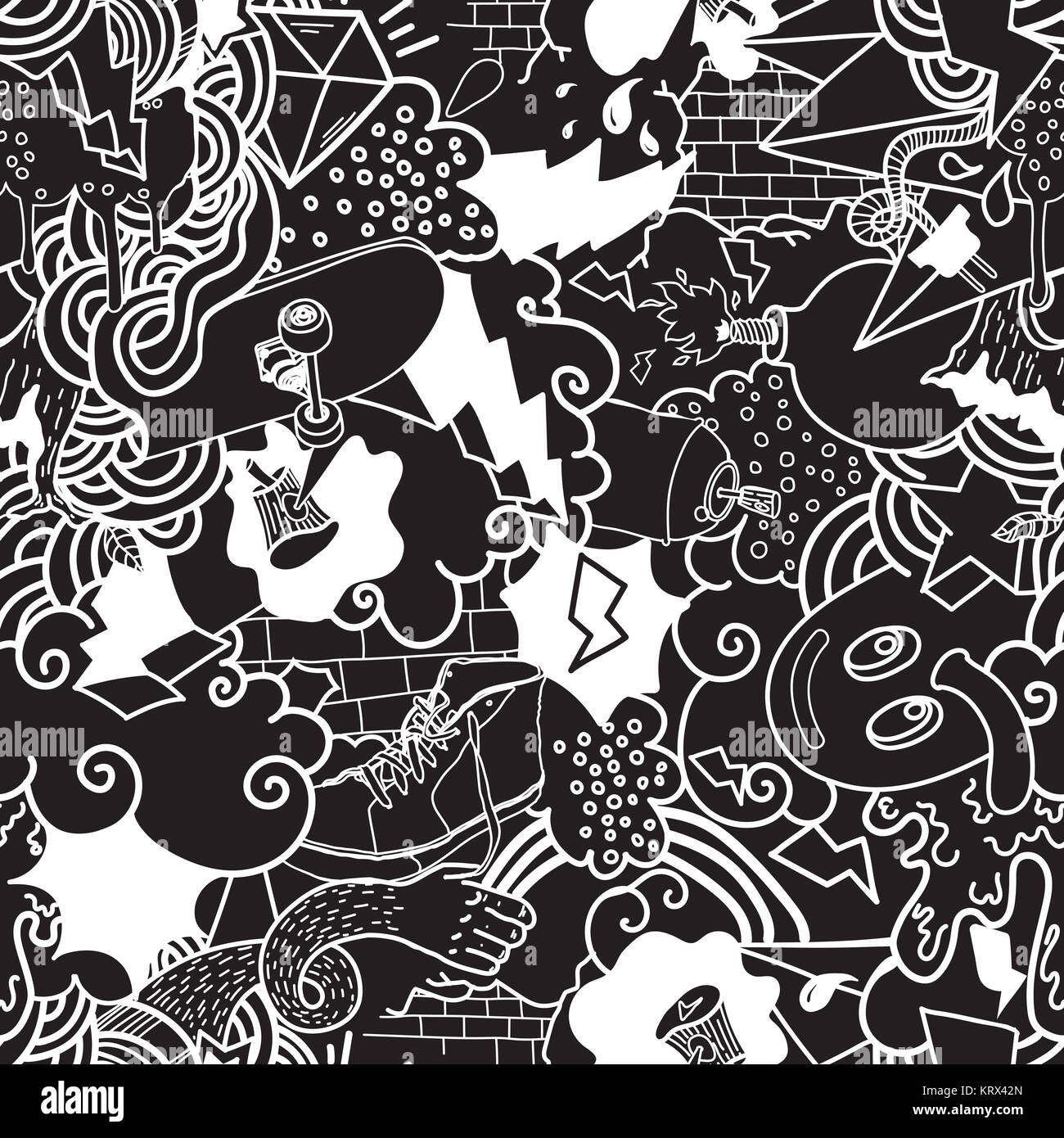 Graffiti colorful seamless pattern Stock Photo - Alamy