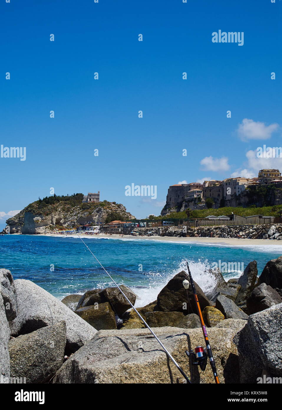 tropea city view from the sea Stock Photo