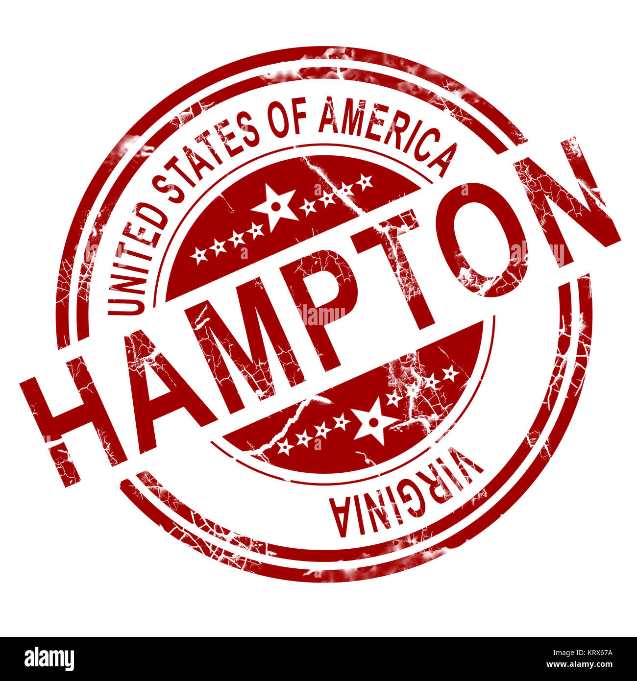 Hampton Virginia stamp with white background Stock Photo