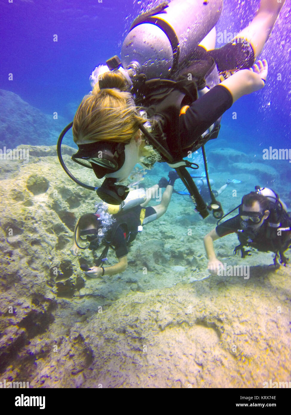 Scuba divers Stock Photo