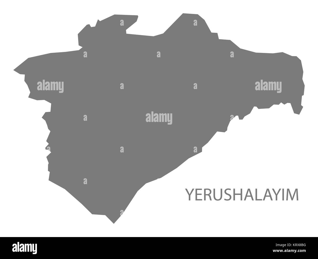 Yerushalayim Israel Map grey Stock Photo - Alamy